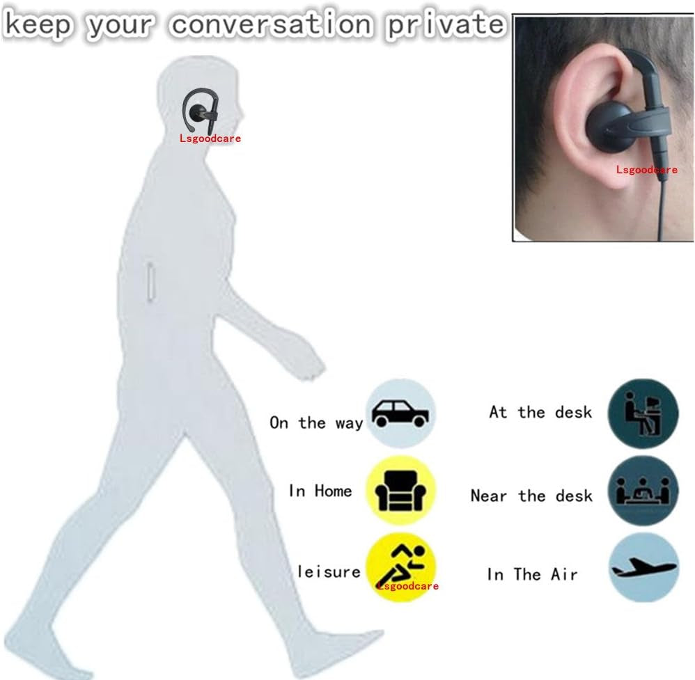 2-Pin Kenwood Security Earpiece – PTT & Mic Included, Pack of 5